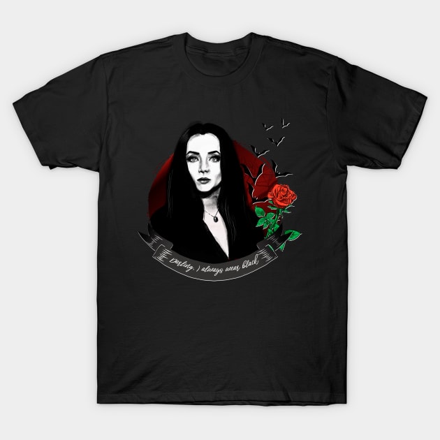 Goth Queens - Morticia Addams T-Shirt by Otracreativa